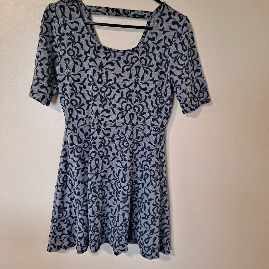 Maurices Blue And Light Blue Patterned Knit Dress